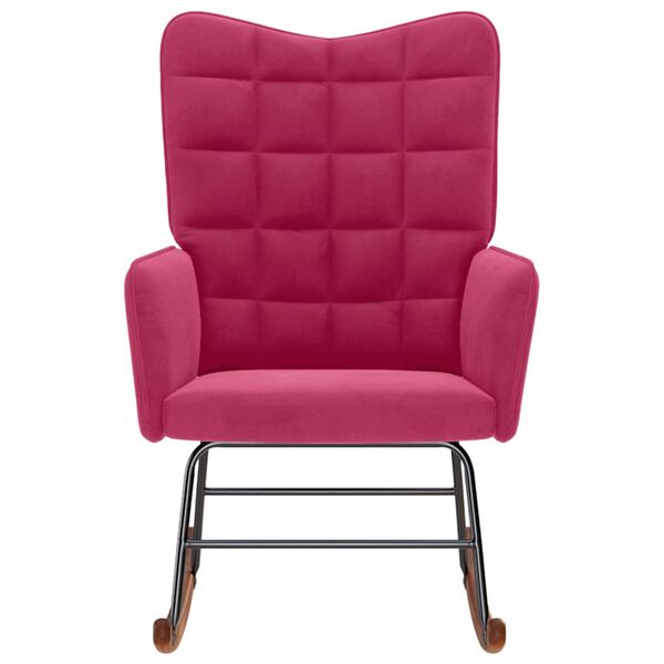 vidaXL Scaun balansoar, roșu vin, catifea