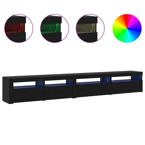 vidaXL Set comodă TV 3 pcs Stejar Negru 270 x 35 x 40 cm Lemn compozit