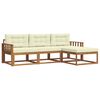 vidaXL Set de canapele de exterior cu pernă 4 pcs Natural și Crem