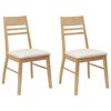vidaXL Scaune de dining 2 buc. Lemn Solid de Cauciuc natural