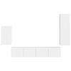 vidaXL Set comodă TV Pe perete 4 pcs Alb lucios Lemn compozit
