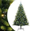 vidaXL Brad de Crăciun artificial cu ramuri articulare 300 LEDs Verde