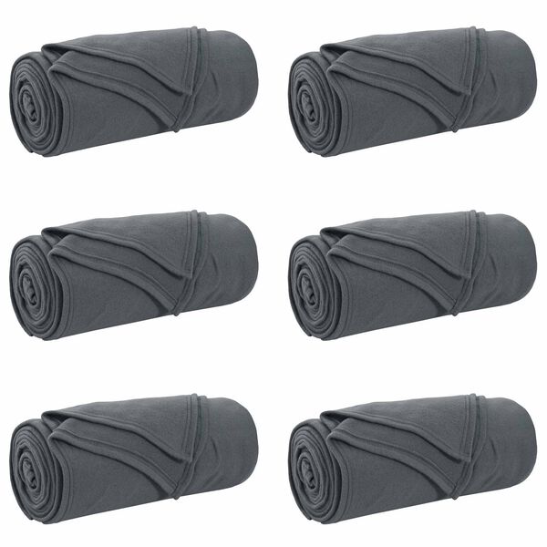 vidaXL Pături de aruncat 6 pcs Gri &icirc;nchis 270 x 240 cm Molton