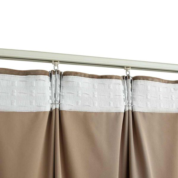 vidaXL Draperii opace, 2 buc., bej, 140x225 cm, catifea, cu c&acirc;rlige