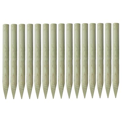 vidaXL Stâlpi de gard ascuțiți, 15 buc., 4x100 cm, lemn de pin tratat