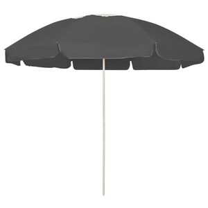 vidaXL Umbrelă de soare de plajă, antracit, 240 cm