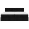 vidaXL Cadru de pat otoman cu saltele, material negru 160x200cm