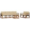 vidaXL Set de canapele de exterior 7 buc. Natural și Bej