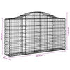 vidaXL Coșuri gabion arcuite 13 buc, 200x30x100/120 cm fier galvanizat