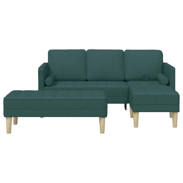 vidaXL Set de canapea 2 pcs Verde închis 173 x 131 x 67 cm țesătură