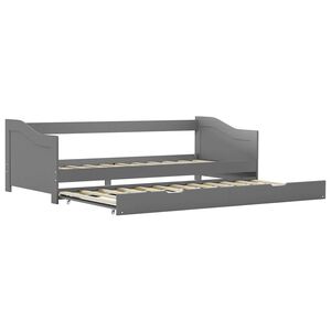 vidaXL Cadru pat canapea, extensibil, gri, 90 x 200 cm, lemn de pin