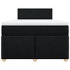 vidaXL Pat box spring cu saltea, negru, 120x200 cm, textil