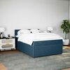 vidaXL Pat box spring cu saltea, albastru, 140x200 cm, catifea