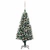 vidaXL Brad Crăciun artificial cu LED-uri/globuri/conuri pin, 180 cm