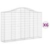 vidaXL Coșuri gabion arcuite 6 buc, 200x30x120/140 cm, fier galvanizat