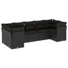 vidaXL Set canapele de grădină cu perne, 7 piese, negru, poliratan