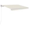 vidaXL Copertină automată cu senzor v&acirc;nt & LED, crem, 350x250 cm