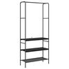 vidaXL Suport pentru H&acirc;rtie Stejar Negru 77 x 30 x 171 cm