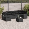 vidaXL Set de canapele pentru grădină cu pernă 8 pcs Negru Rattan poli