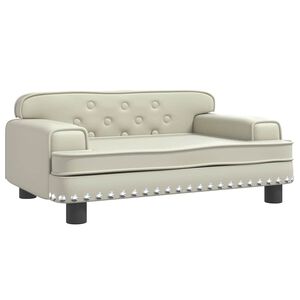 vidaXL Pat de c&acirc;ini, crem, 70x45x30 cm, piele ecologică