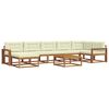vidaXL Set de canapele de exterior cu pernă 8 pcs Natural și Crem