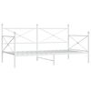 vidaXL Pat de zi fără saltea alb 100x200 cm oțel