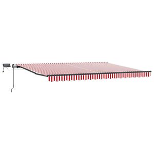 vidaXL Copertină retractabilă Roșu și Alb 400 &times; 350 cm