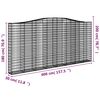vidaXL Coșuri gabion arcuite 2 buc, 400x30x180/200 cm, fier galvanizat