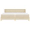 vidaXL Pat cu arcuri cu saltea cu headboard Crem 200 x 200 cm țesătură