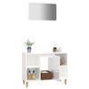 vidaXL Set mobilier de baie, 2 piese, alb extralucios, lemn compozit