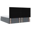vidaXL Pat cu saltea și LED cu saltea Gri &icirc;nchis 200 x 200 cm Catifea