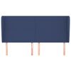 vidaXL Tăblie de pat cu aripioare, albastru, 203x23x118/128 cm, textil