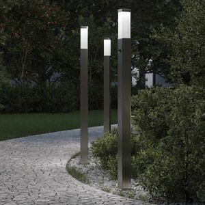 vidaXL St&acirc;lpi iluminatori cu senzor, 3 buc., 110 cm, oțel inoxidabil, IP44