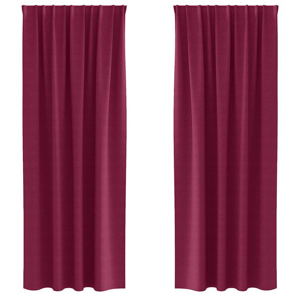 vidaXL Perdele Opaque cu Inel 2 pcs Roșu Vin 245 x 140 cm Poliester