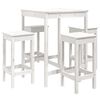 vidaXL Set mobilier de bar pentru grădină, 5 piese,alb, lemn masiv pin