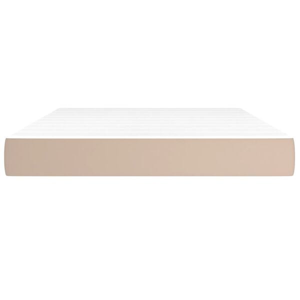vidaXL Saltea cu arcuri buzunar, fermitate medie, cappuccino, 140x200x20 cm, piele eco