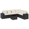 vidaXL Set canapele de grădină cu perne, 7 piese, negru, poliratan