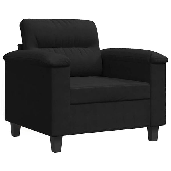 vidaXL Fotoliu canapea, negru, 60 cm, textil microfibră