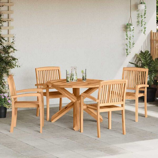 vidaXL Set de masă pentru grădină 3 pcs Maro Lemn de Acacia masiv