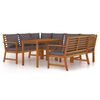 vidaXL Set mobilier de grădină cu perne, 7 piese, lemn masiv de acacia