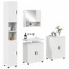 vidaXL Set de mobilier pentru baie 4 pcs Alb Lemn compozit & Metal