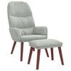 vidaXL Scaun de relaxare cu taburet, gri deschis, catifea