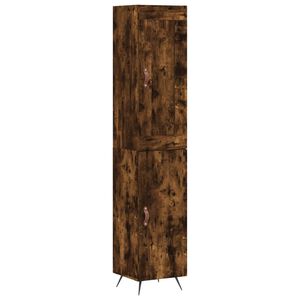 vidaXL Dulap &icirc;nalt, stejar fumuriu, 34,5x34x180 cm, lemn prelucrat