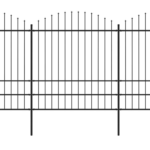 vidaXL Gard de grădină cu v&acirc;rf tip suliță din oțel 537x200 cm, negru