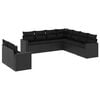 vidaXL Set mobilier de grădină cu perne, 9 piese, negru, poliratan