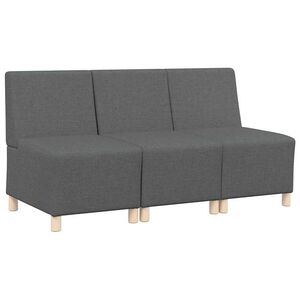 vidaXL Unitate Sofa Modulară Fără Brațe 3 buc. Gri &icirc;nchis țesătură