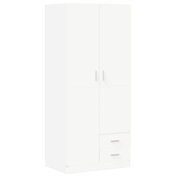 vidaXL Șifonier, alb, 80x52x180 cm, lemn prelucrat
