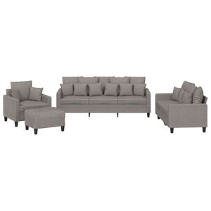 vidaXL Set de canapele cu perne, 4 piese, gri taupe, textil