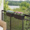 vidaXL Balustradă 2 pcs Negru 50 x 17 x 17 cm Metal