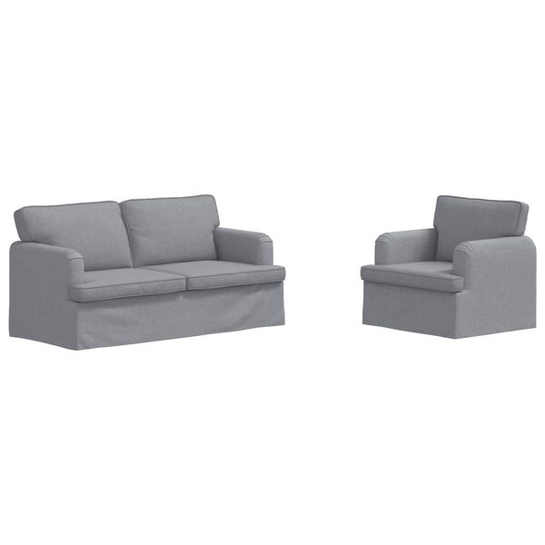 vidaXL Canapea 2 pcs Gri deschis 162 x 80 x 85 cm țesătură